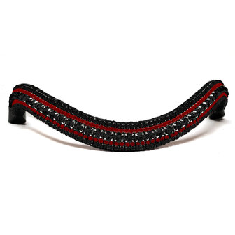 Browband Black &amp; Bordeaux Red