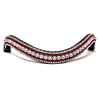 Browband Crystal &amp; Bordeaux Red