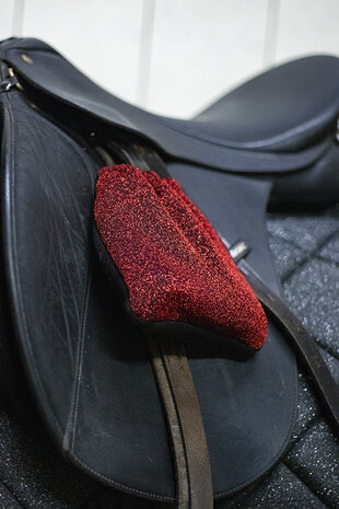 Stirrup covers glitter red 